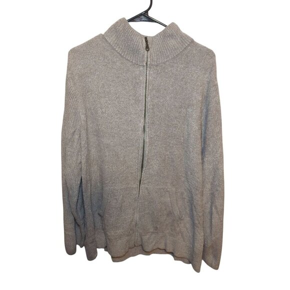 Barefoot dreams cozy chic Lite full zip fleece jacket Beige/Cream Soft Size XXL - Picture 1 of 16